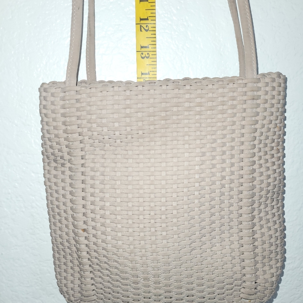 3/$20 Nine West Tan Taupe Woven Textured Shoulder Tote Bag - Picture 9 of 10